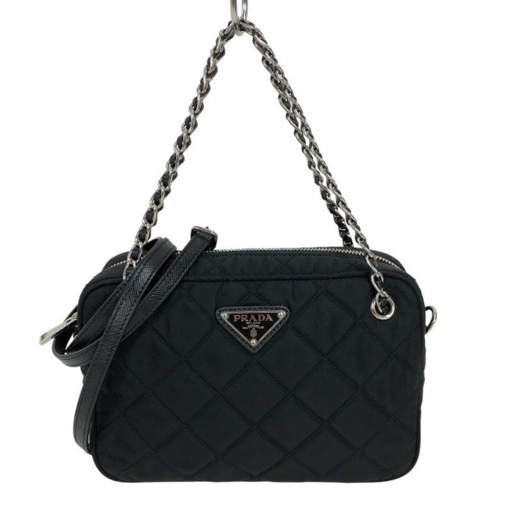 Prada Quilted Chain 2way Handbag Black